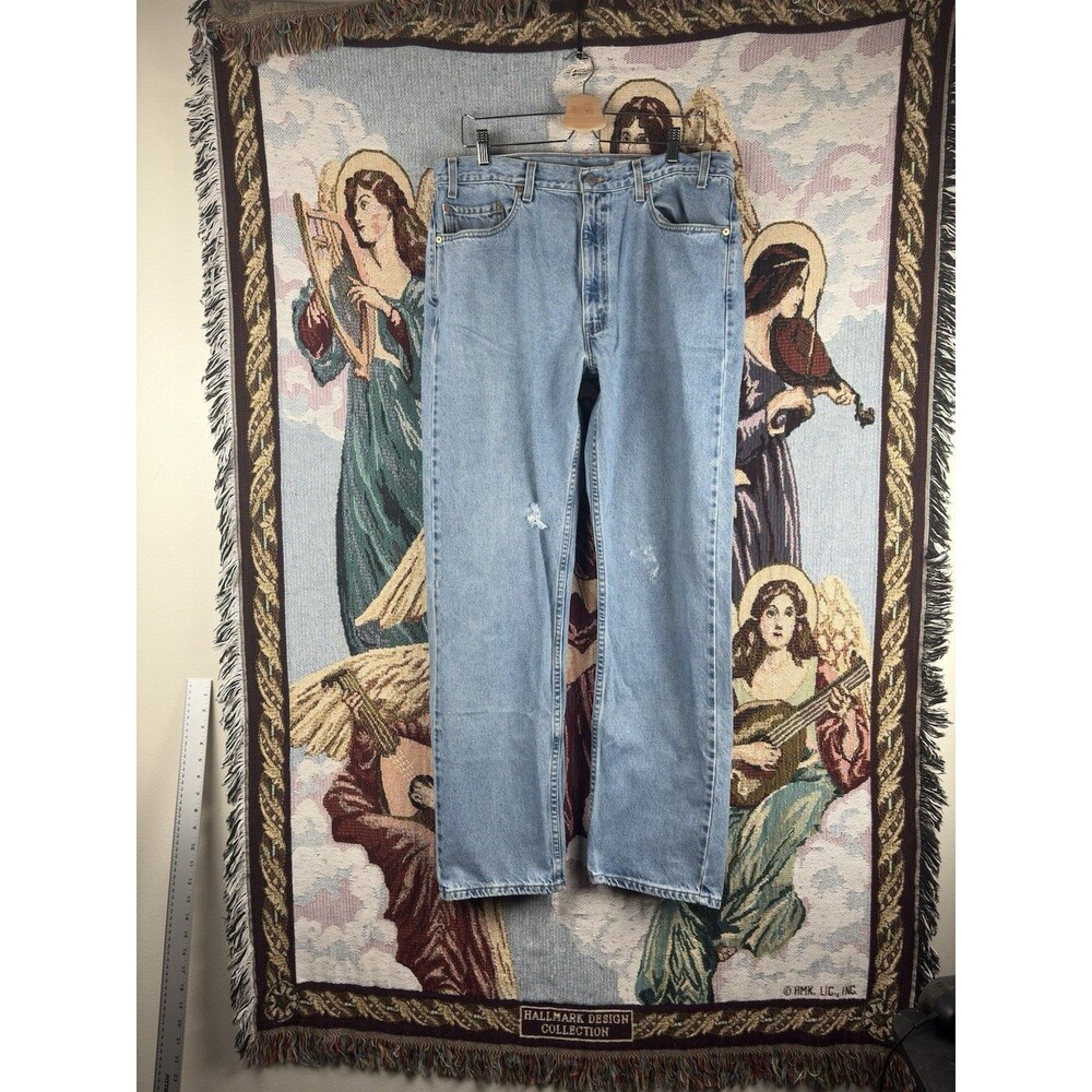 Levi’s Jeans Mens 34x32 505 Blue Straight Leg Regular Cotton Denim Pants Casual